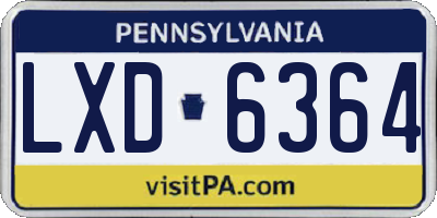 PA license plate LXD6364