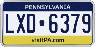PA license plate LXD6379