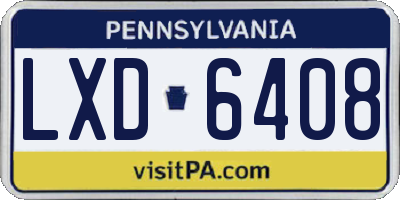 PA license plate LXD6408