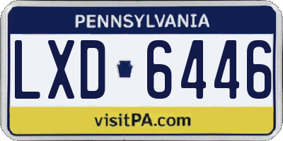 PA license plate LXD6446