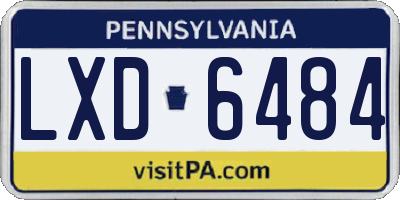 PA license plate LXD6484