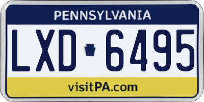 PA license plate LXD6495