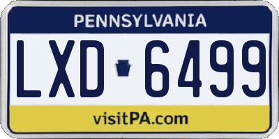 PA license plate LXD6499