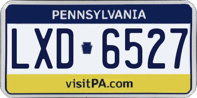 PA license plate LXD6527