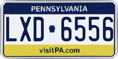 PA license plate LXD6556