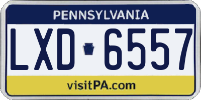 PA license plate LXD6557