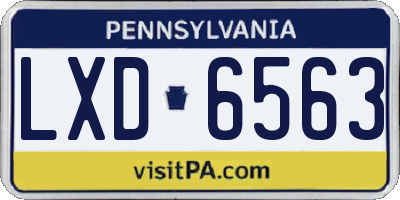PA license plate LXD6563