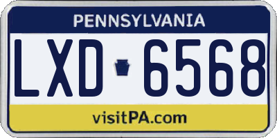 PA license plate LXD6568