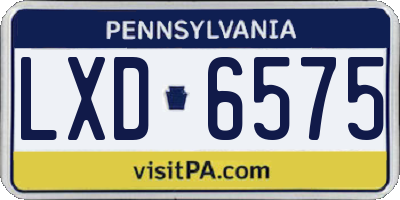 PA license plate LXD6575