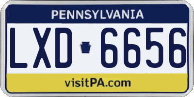 PA license plate LXD6656