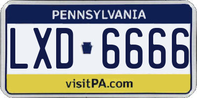 PA license plate LXD6666