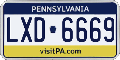 PA license plate LXD6669