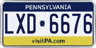 PA license plate LXD6676