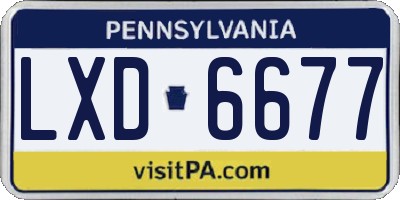 PA license plate LXD6677