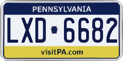 PA license plate LXD6682