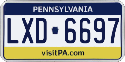 PA license plate LXD6697