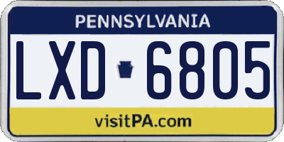 PA license plate LXD6805