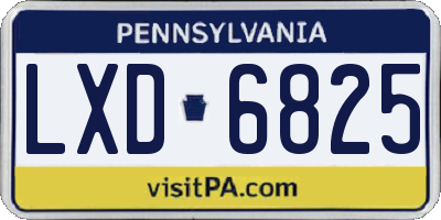 PA license plate LXD6825
