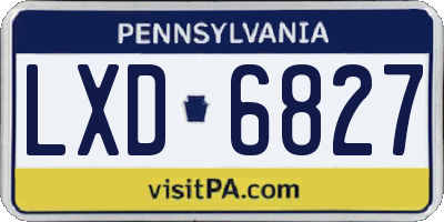 PA license plate LXD6827