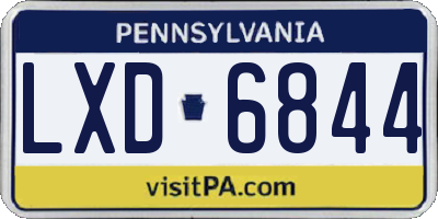 PA license plate LXD6844