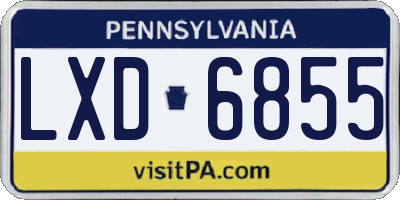PA license plate LXD6855