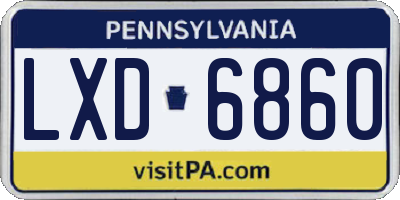PA license plate LXD6860