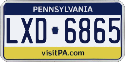 PA license plate LXD6865