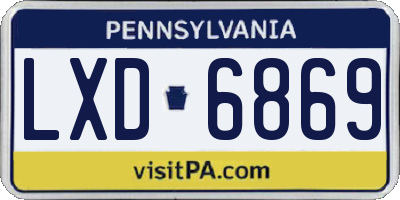 PA license plate LXD6869