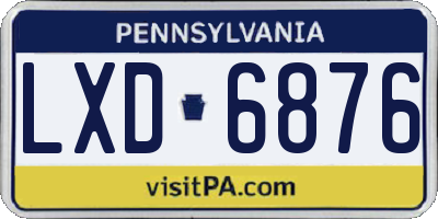 PA license plate LXD6876