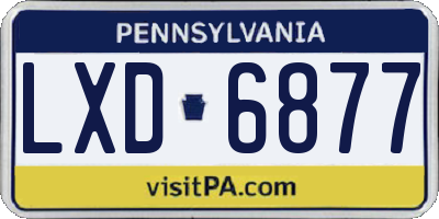 PA license plate LXD6877
