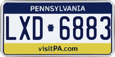 PA license plate LXD6883