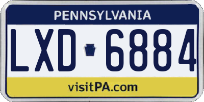 PA license plate LXD6884