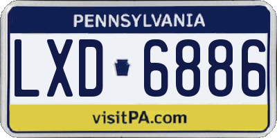 PA license plate LXD6886