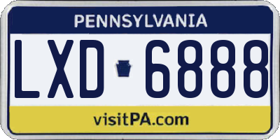 PA license plate LXD6888