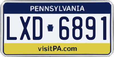 PA license plate LXD6891