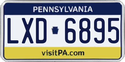PA license plate LXD6895