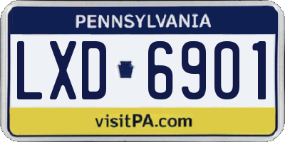 PA license plate LXD6901