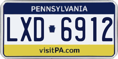 PA license plate LXD6912
