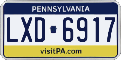 PA license plate LXD6917