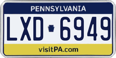 PA license plate LXD6949