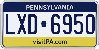 PA license plate LXD6950