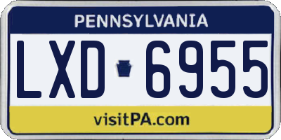 PA license plate LXD6955