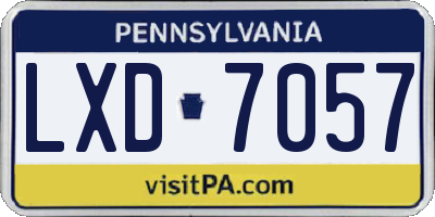 PA license plate LXD7057