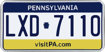 PA license plate LXD7110