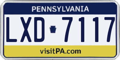 PA license plate LXD7117