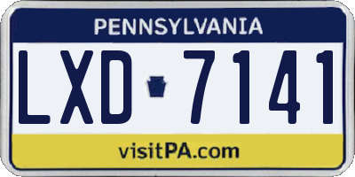 PA license plate LXD7141