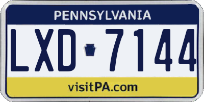 PA license plate LXD7144