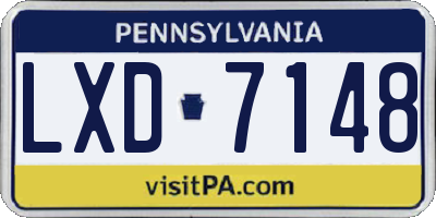 PA license plate LXD7148
