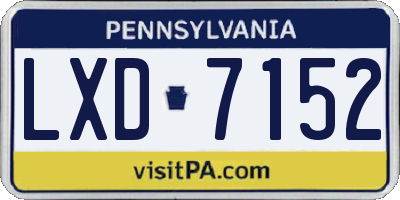 PA license plate LXD7152