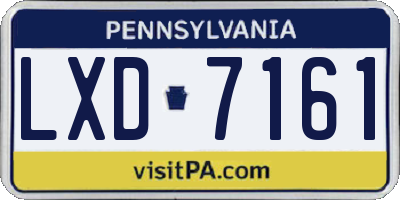 PA license plate LXD7161